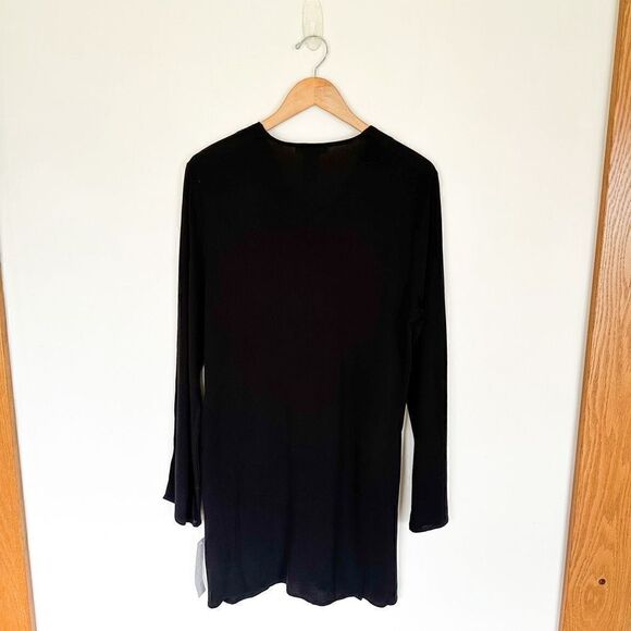 La Blanca Beachcomber Basics Lace Up V-Neck Tunic Swim Coverup in Black - Picture 3 of 12